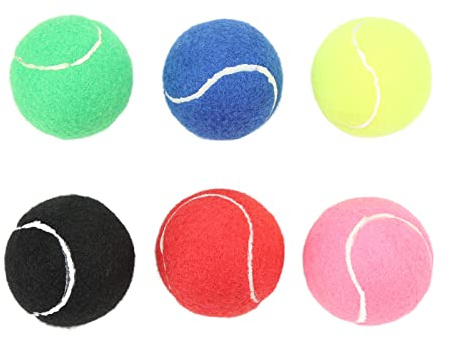 Srliya Tennisbollar Tennis 6st Tennis Training Balls Multicolor Cashmere och Rubber Tennis Ball Set for Clubs Youth Training