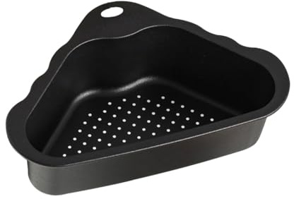 HAMPPLIES Cesta de Drenaje Estante de desagüe del Fregadero escurridor de Fregadero de Cocina Canasta de Esquina para Rejilla para Filtro de Agua de Cocina Acero Inoxidable Negro