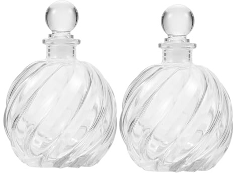 DECORNIJIA Difusores de Aceites Esenciales de Vidrio Transparente 250 Ml, Juego de 2 Frascos Decorativos para Aromaterapia, Botellas para Hogar, Dormitorio y Baño, Recipiente para Fragancias