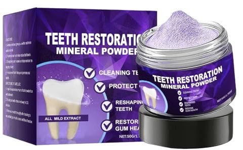 Polvere Dentale Naturale - Pulizia Profonda Denti - 50 g Dentifricio Istantaneo Riparatore per Uso Quotidiano Igiene Orale Casa Viaggio Uomini Donne Bambini