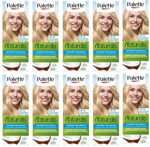 Confezione da 10 palette Permanent Naturals Color Cream L6 – 0 Scandinavian Blond Hair Color – Full Box – con istruzioni in lingua inglese (lingua italiana non garantita)