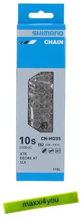 Shimano Kette CN-HG95 10-Fach 116 Glieder inkl. maxxi4you Reflexband
