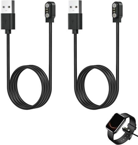 2 Pièces Chargeur Montre Connectée Universel, 2 Pin 2,84mm Chargeur Magnétique, Câble de Charge 2.84mm avec Prise USB pour Smartwatch, Compatible avec une Large Gamme de Modèles, Charge Rapide