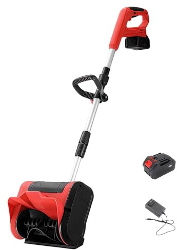 SAYEYBU Pelle à Neige éLectrique sans Fil 21V, 30 Cm, Souffleuse à Neige sans Fil, Machine DéNeigement éLectrique Pliable à Batterie pour AlléEs, Trottoirs et AlléEs PiéTonnes,with Brush