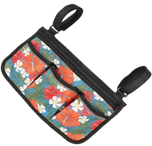 HAMPPLIES Sacoche Latérale en Tissu Oxford 900D Résistante pour Fauteuil Roulant et Déambulateur Pochette de Rangement Multifonction pour Accessoires Fixation par Sangles Ajustables pour