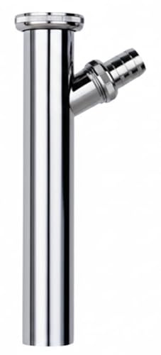 Tauchrohr Verstellrohr | Silber | 1 1/4 x 200 mm Ø 32 mm | Siphon-Verlängerung für Waschbecken | Ablaufanschluss | Anschlussrohr für Waschmaschine | Geräteanschluss | Messing (200 mm) (Silber)