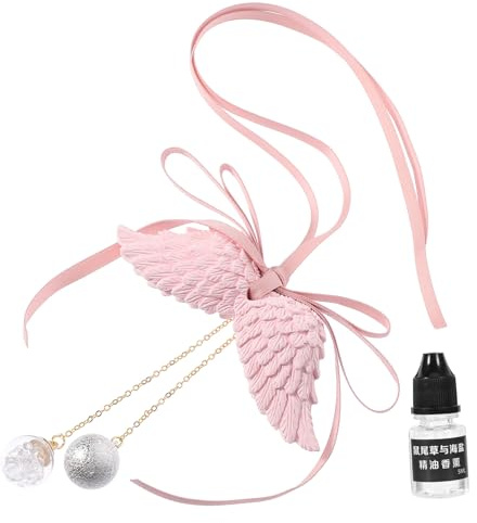 INOOMP Duftanhänger Auto Rückspiegel Jasmin Parfüm Hängedekoration Engel Flügel Schmuck Zufälliger Stil