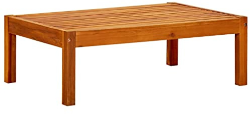XHNIFBN Gartentisch 85x57x29 cm aus Massiv Akazienholz für Terrasse Balkon Loungetisch klein Modernes Design Robust & wetterbeständig für Garten Balkon & Outdoor