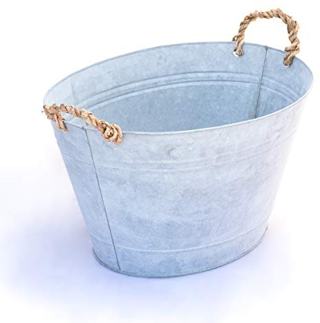 Antikas Bassine en zinc pour le jardin et la ferme Style romantique