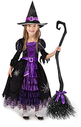 Spooktacular Creations Fairytale Cute Witch Costume Deluxe Set with Hat for Girls