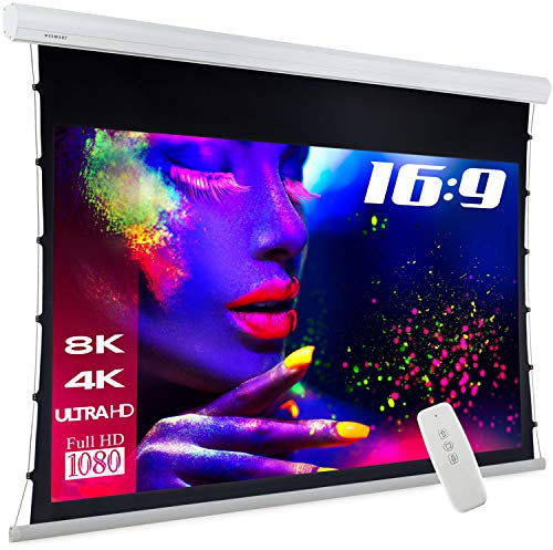 ESMART Expert XTR Tageslicht Tension-Leinwand GRAU 261 cm Bild 221 x 125 cm (100) 16:9 | Fernbedienung | Heimkino elektrische Beamer Projektionsleinwand Motor Tension LCD LED