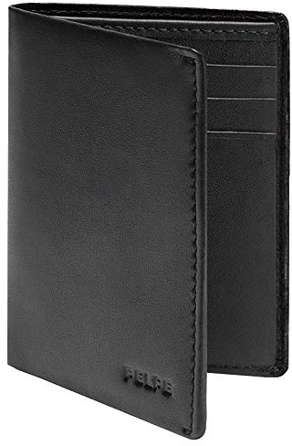 Plånböcker Läderkorthållare för män, Svart-svart, Portefeuille sans Porte-Monnaie, P-1 BK