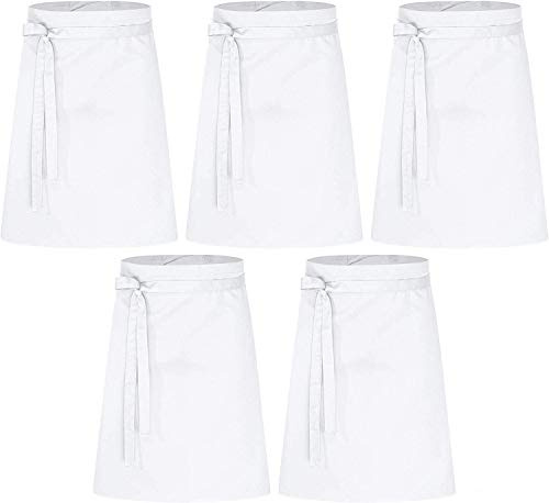 DESERMO leichter Vorbinder 60x80cm (LXB) schützt von Hüfte bis Knie | Sehr pflegeleichte Schürze für Frau & Mann | Kochschürze aus hochwertiger Baumwollmischung | 190g/m²(Weiß)
