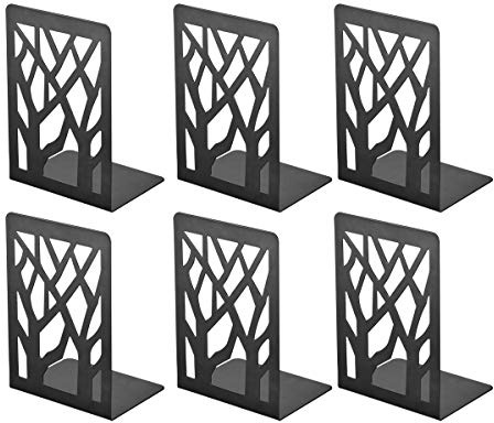 BuchstüTZE, Buchstützen, Book Holder CD Kinder Metall | Bücher Halter für Regal, Ordnerhalter DVD Unsichtbares Bücherregal, Bookends Buchstopper, 3 Paar Schwarz