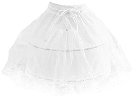 VALICLUD Children Petticoat Skirt Lining 23.62 Inch Lace Mesh Underskirt for Wedding Dress Lightweight Comfortable Kids Underskirts for Party and Ballet