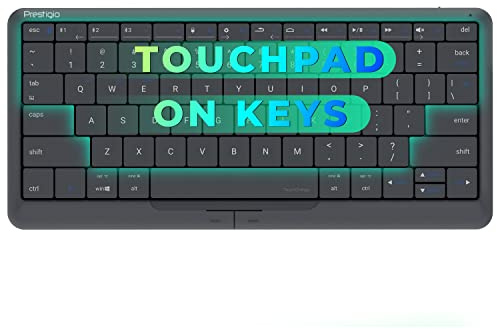Prestigio Click & Touch 2 Teclado Bluetooth con Panel Táctil para iPad - Teclado Inalámbrico con Touchpad Integrado para Tablet, Smart TV, Pc y Laptop, Layout Es QWERTY
