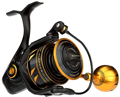 PENN Slammer IV Salzwasser-Spinnrolle – Vollmetall-, Hochleistungs-Spinn-, Jigging- oder Köderrolle – Boot, Ufer, Kajak
