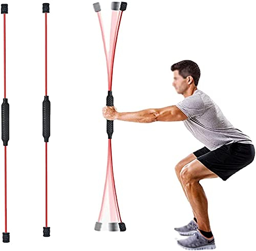 Pilates Stange Tragbares Yoga Stick Sport Schwingstab Erwachsene Swingstick Multifunktionaler Sport Tremor 2 Stück Fitness Elastic Training Fettverbrennung Fettabweisungsstange, Übungsstange, Traini