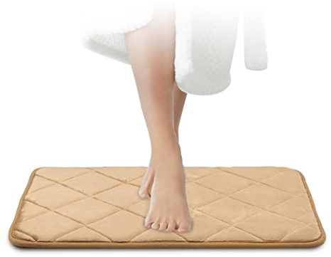 JAWAonline Badematte, Beige, pflegeleicht, Memory-Schaum, waschbar, für Badezimmer, Duschmatte, 40 x 60 cm