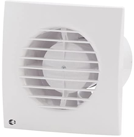 EQUATION - Bad-Lüfter SLIM - Abluftventilator - Wandventilator Lüfter - Feuchtigkeitssensor/Timer - mit Rückstauklappe - 150 x 150 mm - Ø 100 mm - 7 m² - 72 m3/h - 8 W