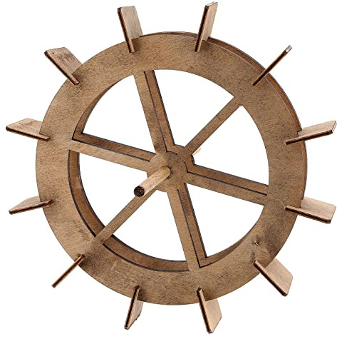Holyart Wasserpumpen und Motoren für Krippen: Mühlrad aus Holz für Krippe 20 cm