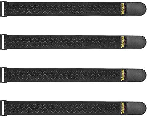 Trilancer Elastic Cinch Straps with Anti-Slip 46cm x 5cm (4 Pack) Hook and Loop Storage Strap with Buckle., Bundling Straps fo Extension Cords, Cables, Ropes, Hoses, Bike, Boat, Pant Garters