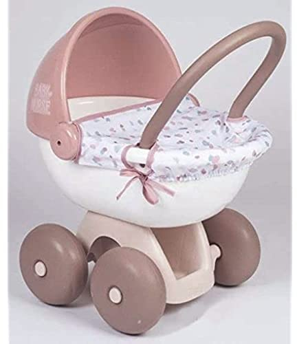 Smoby - Baby Nurse Puppenwagen - kleiner Puppenwagen für dein Püppchen bis 42 cm, mit waschbarem Stoffbezug, für Kinder ab 18 Monaten