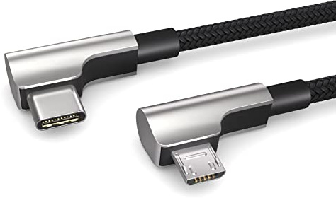 Câble Micro USB vers USB C OTG de 0,3m, charge les appareils USB de type C, prise coudée, pour ordinateur de vélo de Bosch Kiox, Yamaha,