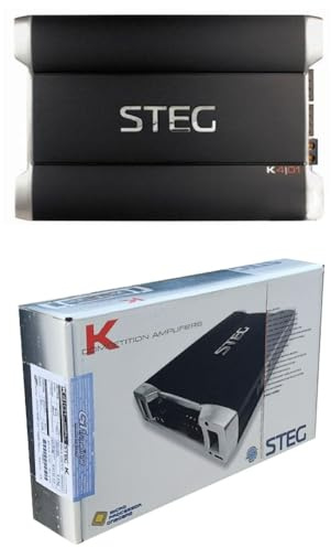 1 STEG K4.01 amplificatore a 4 canali da competizione spl da 145 x 4 watt rms stabile a 2 ohm per porte portiere sportelli auto, 1 pezzo