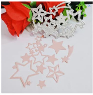 Sredwtk Stanzschablonen Weihnachten Sterne Cutting Dies Prägeschablonen Stanzformen Schablonen Für Scrapbooking, Fotopapier 3D Karten Handwerk Prägen DIY Herstellung Geschenk