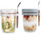2 Set Porta Yogurt 350ml Overnight Oats Tazza di Muesli To Go Riutilizzabile Vasetti Vetro Piccoli con Coperchio e Cucchiaio Tazza Portatili per Cereali Porridge Frutta Insalate