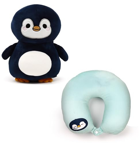 Puckator - Reisekissen mit Plüsch 2 in 1 Pinguin - Swapseazzz