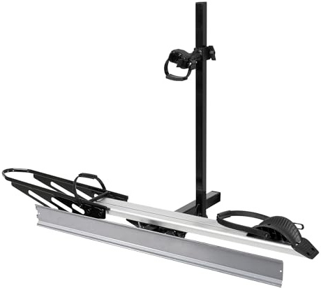 Young Hitch Single 1 Bike Rack with Ramp,100 lbs Capacity E-Bike Carrier Rack for Cars Trucks SUVs Minivans RV, Trailer, Mount Platform Style, Fits Up to 5’’ Fat Tire Bicycle for 2 inch Receiver