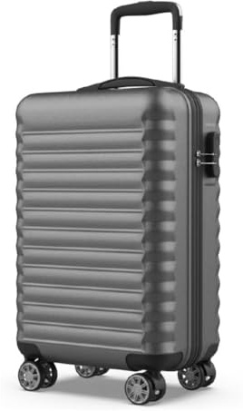 NUMADA - Trolley Bagaglio a Mano Upfly 20' ABS (53x33,5x22cm) con chiusura a combinazione e 4 ruote doppie a 360. Valigia da cabina rigida resistente e leggera con interni a scomparti | Grigio