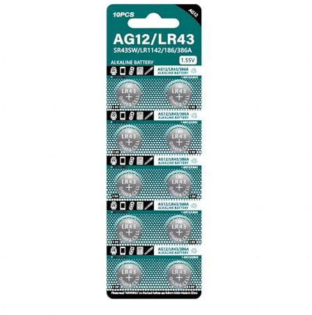 4/3/2/1 Tarjeta AG12 Botón LR43 Pilas de juguete remoto 186 386A LR1142 Pequeñas Baterías electrónicas de 1,55 V para reloj de monedas