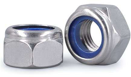 Tuercas antideslizantes, acero inoxidable 304, contratuerca de dientes finos, tuerca autoblocante antidientes, tuerca antideslizante de fabricación estadounidense-M8 * 1.0 dientes (dientes finos) (Si