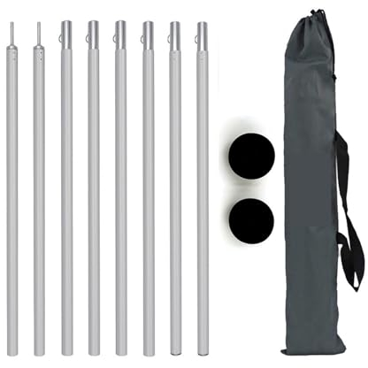 Zeltstangen-Bausatz Verstellbare Planenstangen Aluminium-Markisen-Stützstange mit Aufbewahrungstasche Leichte Stützstangen for Camping-Markisenstangenhalter Teleskopstange Camping (Color : Poles and