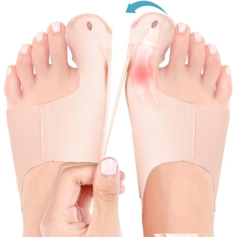 COMFORCE 2 Stück Hallux valgus socken für Frauen & Männer, verstellbar & atmungsaktiv. Zur Schmerzlinderung und Geraderichtung der Großzehe, Tag und Nacht anwendbar (M:4.5-8)