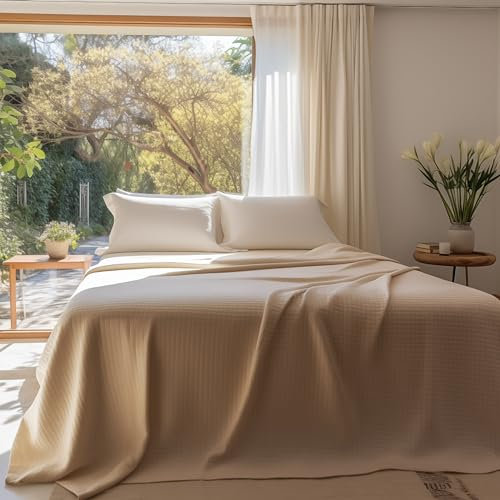 CLARA HOME Copriletto Matrimoniale 2 Piazze Leggero e Traspirante, Tinta Unita Colore Tortora, Coperta Elegante e Semplice, Ideale Primavera Estate, Made in Italy