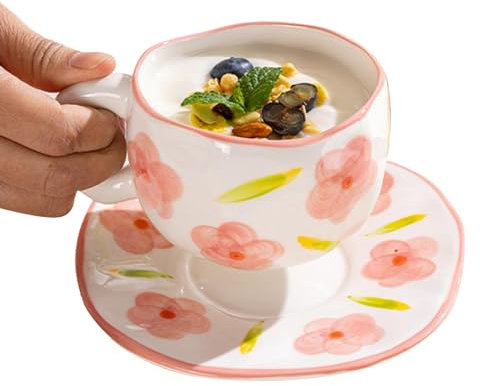Tazza da caffè a forma di – Tazza da caffè vintage | Tazza da tè usa e getta in vetro rosa farfalla infusore farfalla per San , fidanzata, tazza da tè, latte, rosa, 16 x 8 cm