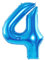 Blue 40 Inch Number 4 Balloon,Large Self Inflating Dark Blue Foil Number Balloons 0-9 for Boys Girls,Digit Four Balloons for 4th Birthday Party Decorations Supplies