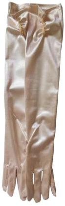 NihaoWXM 1 Paar Braut Braut Hochzeit Handschuhe Lange Satin Elegante Party Handschuhe Satin Handschuhe for Kostüme Prom Maskerade Hochzeitshandschuhe(Champagne)