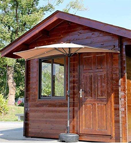OWOHYG Parasol surplombant Parasol de Jardin extérieur Parasol 2,7 M Balcon Patio Demi-Parapluie Parasol à manivelle, Parapluie Circulaire Demi-Rond pour l'extérieur Petit