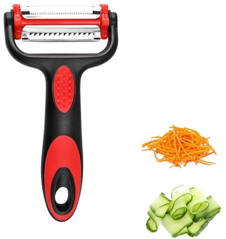 Générique 3 en 1 Econome a Julienne - Econome Spaghetti Legumes, Eplucheur Légumes avec poignée antidérapante est Idéal pour peler Les Pommes de Terre, Les Carottes et Divers Fruits et légumes