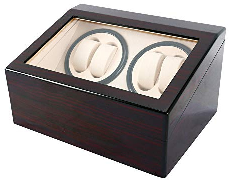 jiumxliu 4+6 Uhrenbeweger Automatik Uhr Box mit Glasfenster Luxus Aufbewahrungsbox für Herren Uhren leicht und langlebig ideal für Zuhause und Geschäft leiser Betrieb unter 5dB