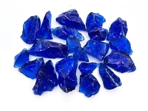 Glassteine Blau 10 kg (3–5 cm) – Glasbrocken, Dekosteine für den Garten | Wetterfest, farbstabil und durchgefärbt – Recyclingglas für innen und außen: Vasen, Pflanzgefäße, Teiche und Wasserspiele