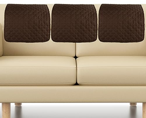 Foppla Bezug für Kopfstützen von Sofas, 3 Stück, weicher Polyester-Bezug für reclinierbare Kopfstütze, abriebfest, Bezug für reclinierbare Kopfstütze (braun)