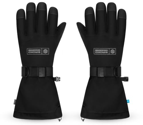 SIROKO Guantes térmicos Impermeables esquí y Snowboard esquí y Nieve Ultimate Nook Black Negro M