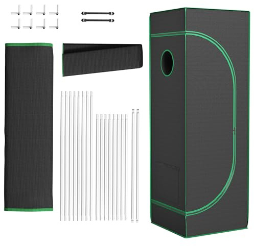 SUBTLETY 40x40x120cm Grow Zelt Komplettset Indoor Growschrank für Homegrow Lichtdicht Pflanzzelt Gewächshaus Box mit Sichtfenster & Zubehörkanal Zuchtzelte für Hydrokulturen Anzucht Gemüse Blumen