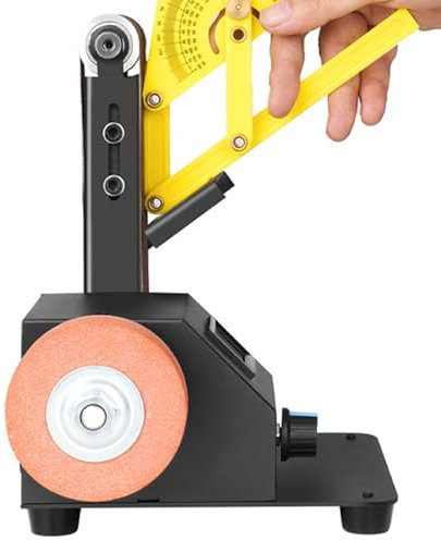 Smericio da banco, smerigliatrici da banco di potenza - Levigatrice a cintura per la lavorazione del legno,Leviger a basso taglio a basso rumore da 350 W con 10 cinture di levigatura, macinazione per